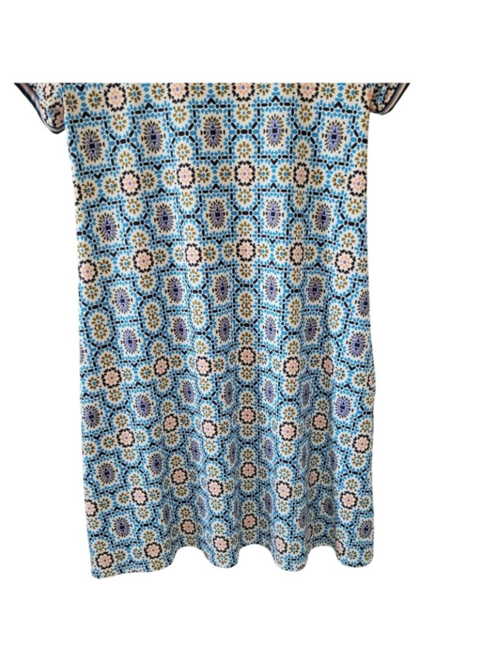 Nina Leonard Geometric Print Dress Womens Size S Multicolor Stretch Pockets - Picture 7 of 8